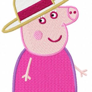 Peppa lady embroidery design