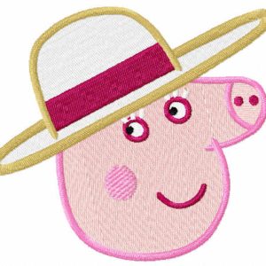 Peppa Pig lady embroidery design