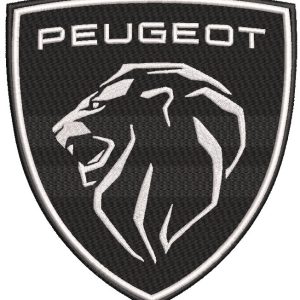 Peugeot shield logo embroidery design