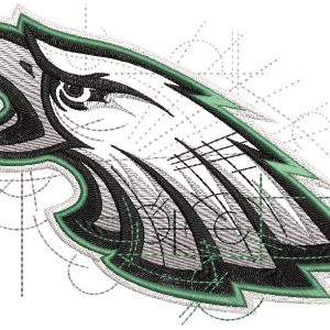 Philadelphia Eagles logo art sketch embroidery design