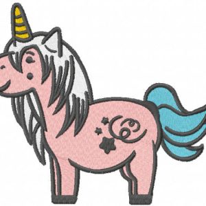 Pink unipony embroidery design