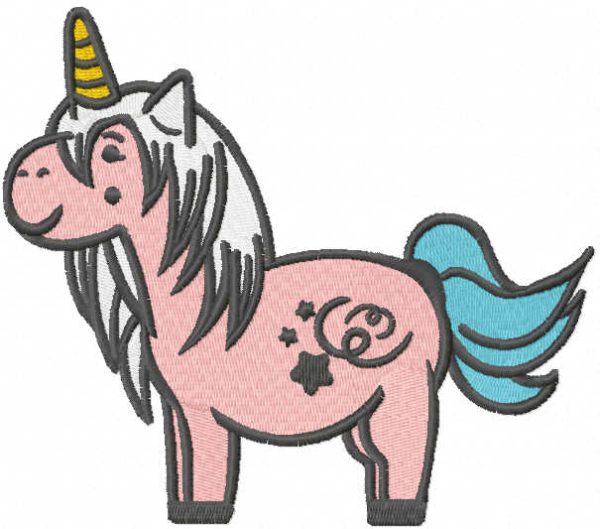 Pink unipony embroidery design