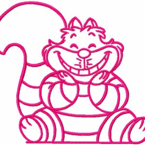 Pink Cheshire Cat embroidery design