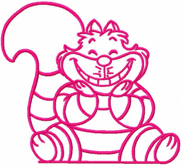 Pink Cheshire Cat embroidery design