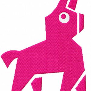 Pink llama embroidery design