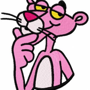 Pink panther detective embroidery design