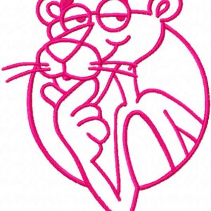 Pink Panther one colored embroidery design