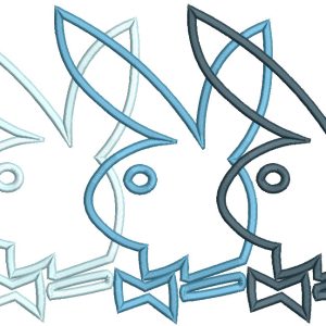 Playboy trio logo embroidery design