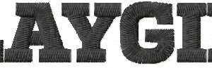 Playgirl wordmark logo embroidery design