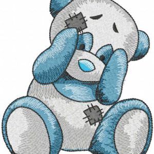 Playing panda embroidery design