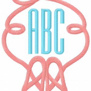 Pointe Monogram embroidery design