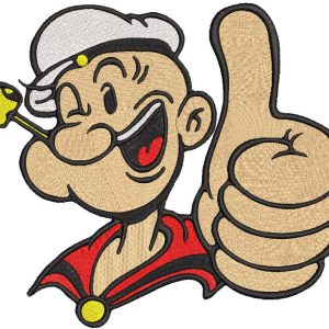 Popeye shows everything perfectly embroidery design