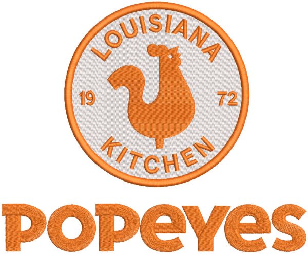 Popeyes Logo embroidery design