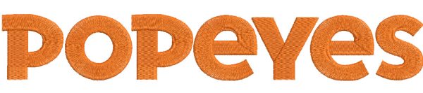 Popeyes Wordmark Logo embroidery design