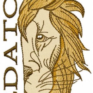 Predator lion embroidery design