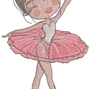Pretty dancing ballerina embroidery design
