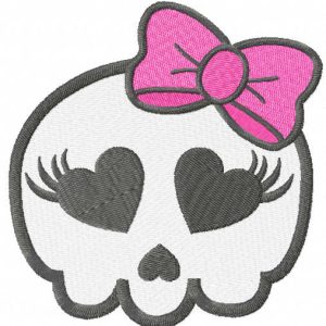 Pretty skull embroidery design
