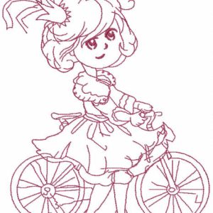 Princess Malvina one colored embroidery design