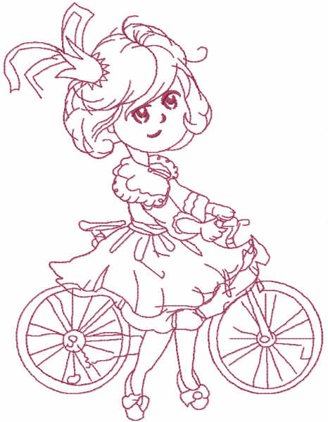 Princess Malvina one colored embroidery design