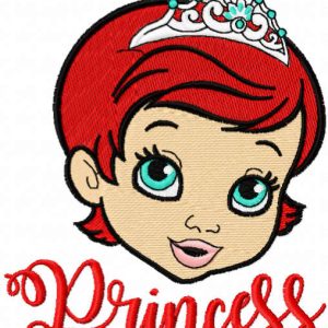 Princess face embroidery design