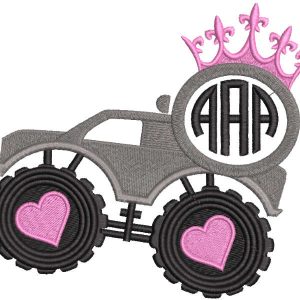Princess track embroidery design