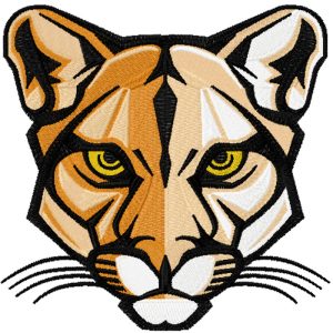 Puma predator muzzle embroidery design