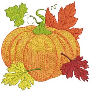Pumpkin Fall embroidery design