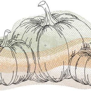 Pumpkins autumn colors embroidery design