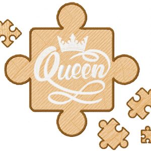 Queen puzzle embroidery design