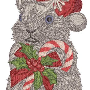 Rabbit meets Christmas embroidery design