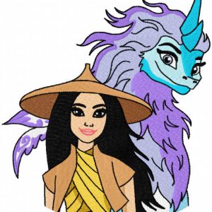 Raya and Sisu embroidery design