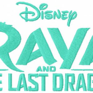 Raya and the last dragon logo embroidery design
