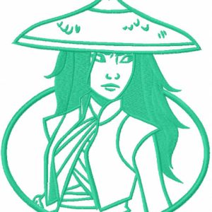 Raya one colored embroidery design