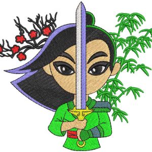 Raya with sword embroidery design