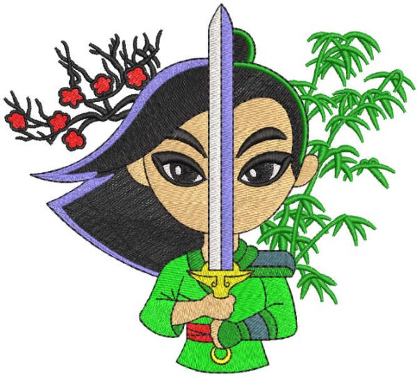 Raya with sword embroidery design
