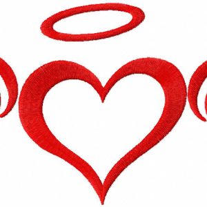 Red angel wings embroidery design