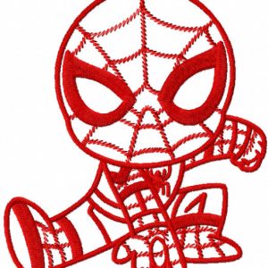 Red Spider boy embroidery design
