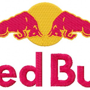 Red Bull logo embroidery design