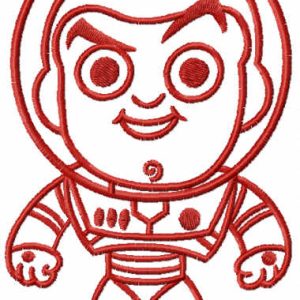 Red chibi Buzz embroidery design