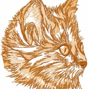Red kitten sketch embroidery design