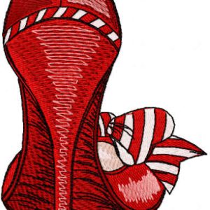 Red high heel embroidery design