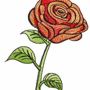 Red rose embroidery design