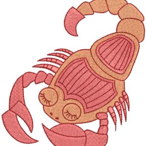 Red scorpion embroidery design