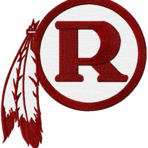 Redskins r logo embroidery design