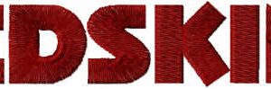 Redskins wordmark logo embroidery design