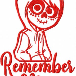 Remember me miguel one colored embroidery design