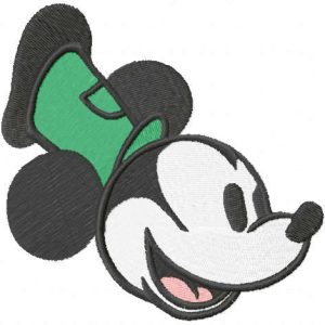 Retro mickey top hat embroidery design