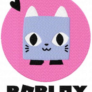 Roblox cat logo embroidery design