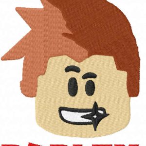 Video Gamer head embroidery design