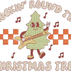 Rockin Around The Christmas Tree embroidery design